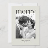 ラスティック セージ タウペ フローラル ボヘミア フォト ウェディング シーズンカード (正面)