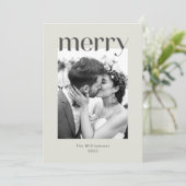 ラスティック セージ タウペ フローラル ボヘミア フォト ウェディング シーズンカード (スタンド正面)