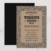 ラスティック タイポグラフィー ウェスタン カントリー ウェディング 招待状 (正面/裏面)