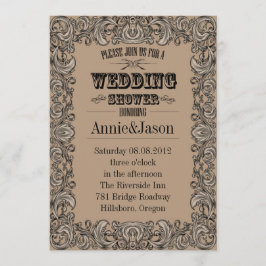 ラスティック タイポグラフィー ウェスタン カントリー ウェディング 招待状