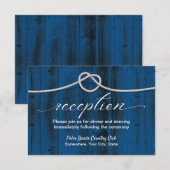 ラスティック タイング ザ ノット ネイビー ビーチ ウェディング レセプション 招待状 (正面/裏面)