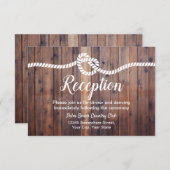 ラスティック タイング ザ ノット バーン ウェディング レセプション 招待状 (正面/裏面)