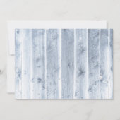 ラスティック ダスティーブルー ウッド ボタニカル ウェディング レセプション 招待状 (裏面)