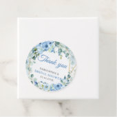 ラスティック ダスティーブルー フラワー ゴールドフレーム ブライダルシャワー フェイバータグ (インサイチュ)