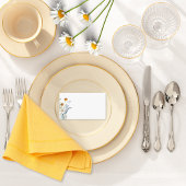 ラスティック ダスティー ブルー ワイルドフラワーズ & デイジー ウェディング プレイスカード