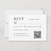 ラスティック ダークブラウン 水彩フラワーRSVP 出欠カード (裏面)