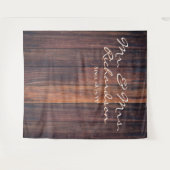 ラスティック ダーク ブラウン バーン ウッド フォト バックドロップ ウェディング タペストリー (正面(横))