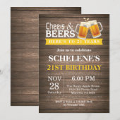 ラスティック チェアーズ アンド ビーズ 21歳の誕生日 招待状 (正面/裏面)