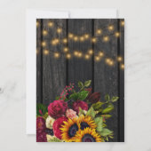 ラスティック チック フラワー ウッド エンゲージメントに恋して 招待状 (裏面)