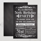 ラスティック チョークボード スレート 50歳の誕生日パーティー 招待状 (正面/裏面)