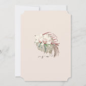 ラスティック ツインクル ホワイト オーキッド フラワール バーガンディー ウッド 招待状 (裏面)