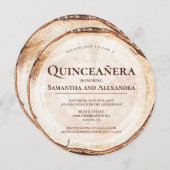 ラスティック ツイン ガールズ キンセアニエラ ウッドグレイン 15歳 招待状 (正面/裏面)