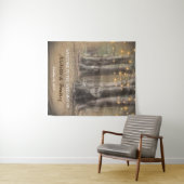 ラスティック ツリー & ストリング ライト ウェディング タペストリー (インサイチュ(横))