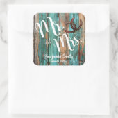 ラスティック ティール バーン ウッド ホースシュー ウェディング スクエアシール (バッグ)