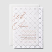 ラスティック テラコッタ カリグラフィー ウェディング ベラム紙招待状 (オフセット (招待状))
