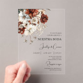 ラスティック テラコッタ スペイン風 アクリル 結婚式 アクリル招待状 (インサイチュ (ポータブル))