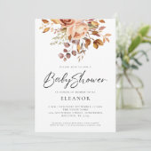ラスティック テラコッタ フラワーズ ベビーシャワー 招待状 (スタンド正面)