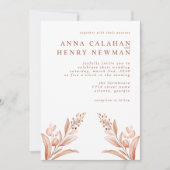 ラスティック テラコッタ ボタニカル フラワー ウェディング 招待状 (正面)