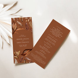 ラスティック テラコッタ リーフ ウェディング セレモニー プログラム