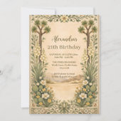 ラスティック デザート ボタニカル 誕生日 招待状 (正面)