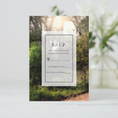 ラスティック トレイル フローラル エンチャンテッド フォレスト ウェディング 返信 招待状 (スタンド正面)