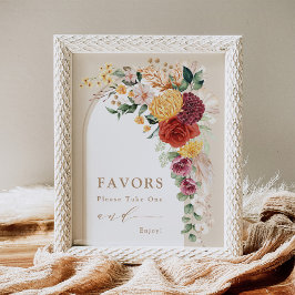 ラスティック トロピカル ボヘミア ウェディング フェイバーズ サイン