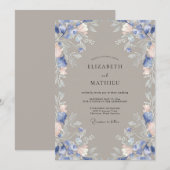 ラスティック・トープ・ルリマツリの結婚式 招待状 (正面/裏面)