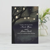 ラスティック ナイト ツリー & メイソンジャー ライト ウェディング 招待状 (スタンド正面)