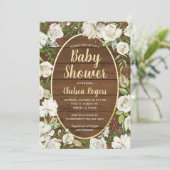 ラスティック ニュートラル カントリー ベビーシャワー スプリンクラー 招待状 (スタンド正面)