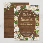 ラスティック ニュートラル カントリー ベビーシャワー スプリンクラー 招待状 (正面/裏面)