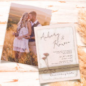 ラスティック ニュートラル バルーン エコ ボヘミア ブ ラッシュ フォト ウェディング 招待状