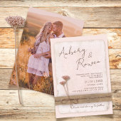 ラスティック ニュートラル バルーン エコ ボヘミア ブ ラッシュ フォト ウェディング 招待状