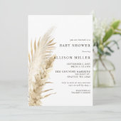 ラスティック ニュートラル ボヘミアンパンパス ベイビーシャワー インビテ 招待状 (スタンド正面)