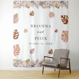 ラスティック ニュートラル ボーホー ウェディング タペストリー