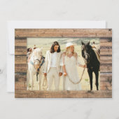 ラスティック ニュートラル ボーホー バーン ウッド フレーム フォト ウェディング 招待状 (裏面)