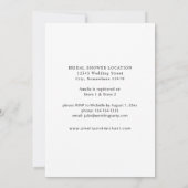 ラスティック ニュートラル ボーホー フラワー ブライダル シャワー 招待状 (裏面)