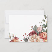 ラスティック ニュートラル ボーホー フラワー RSVP 招待状 (裏面)