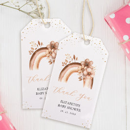 ラスティック ニュートラル ボーホー 水彩 レインボー ベイビーシャワー ギフトタグ