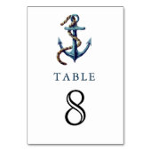 ラスティック ネイビーブルー アンカー ロープ 海事 ウェディング テーブルナンバー (裏面)