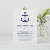 ラスティック ネイビー ウェディング 挿入カード / ネイビー エンクロージャーカード (スタンド正面)