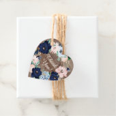 ラスティック ネイビー  ブッシュ フローラル ブライダル シャワー フェイバータグ (インサイチュ)