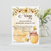 ラスティック ハチ ラスティック ウェディング RSVP 招待状 (スタンド正面)