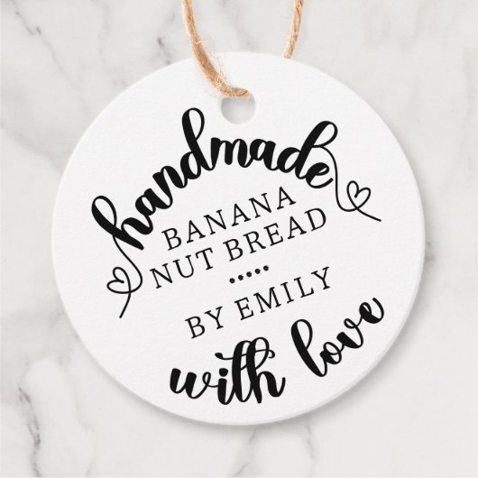 ラスティック ハンドメイド ウィズ ラブ スクリプト ハート クラフト紙 フェイバータグ (正面)