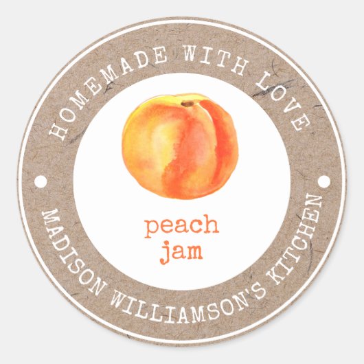 ラスティック・ハンドメイド・ウィズ・ラブ  |  Peach Jam ラベル (正面)