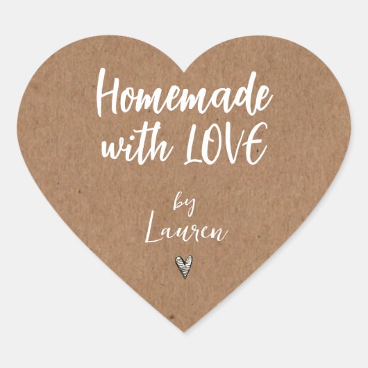 ラスティック ハンドメイド+LOVE ハートシール (正面)