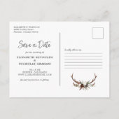 ラスティック ハンドレタリング フォト セーブ ザ デート ポストカード (裏面)