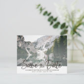 ラスティック ハンドレタリング フォト セーブ ザ デート ポストカード (スタンド正面)