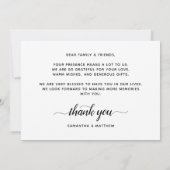 ラスティック ハンドレタード スクリプト フォト ウェディング サンキューカード (裏面)