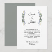 ラスティック バイオレット フォリアージュ ウェディング サンクス カード (正面/裏面)