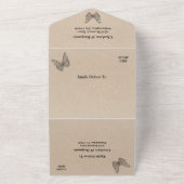 ラスティック バタフライ ウェディング オールインワン招待状 (外側)